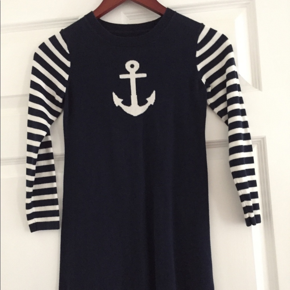 Nautical Blue and White Long Sleeved Dress